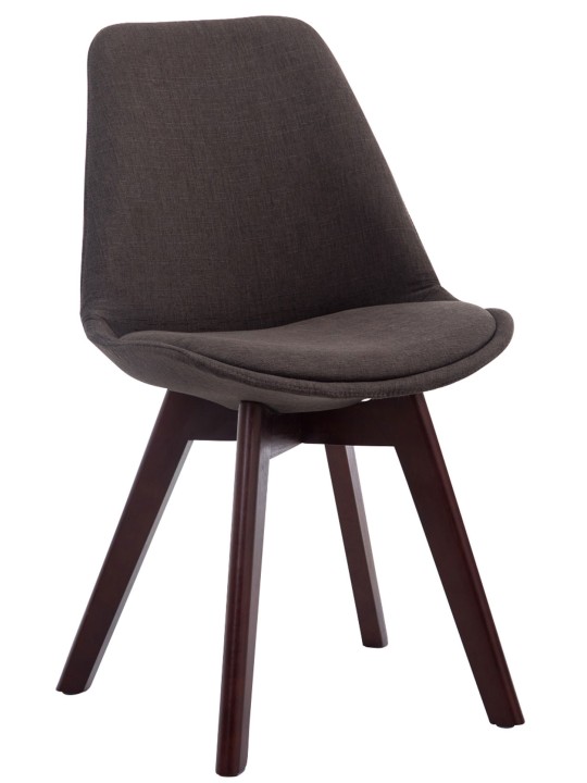 Juego de 4 sillas de visita Borneo V2 tela nogal, gris oscuro