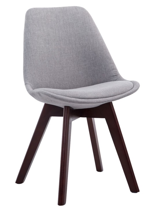 Juego de 4 sillas de visita Borneo V2 tela nogal, gris