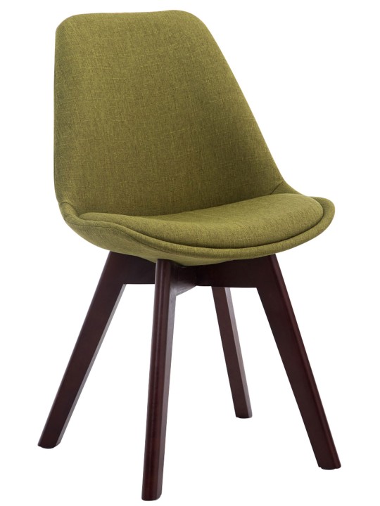 Juego de 4 sillas de visita Borneo V2 tela nogal, verde
