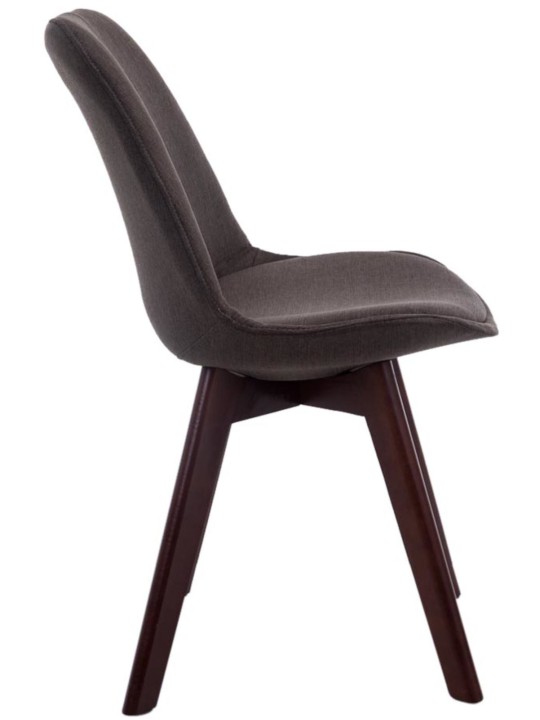 Juego de 4 sillas de visita Borneo V2 tela nogal, gris oscuro