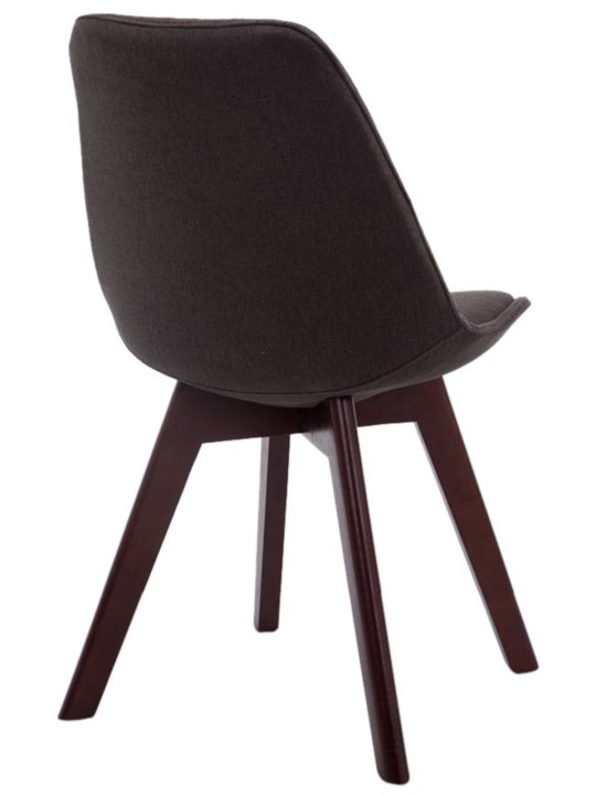 Juego de 4 sillas de visita Borneo V2 tela nogal, gris oscuro