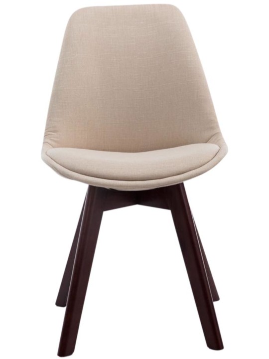 Juego de 4 sillas de visita Borneo V2 tela nogal, crema