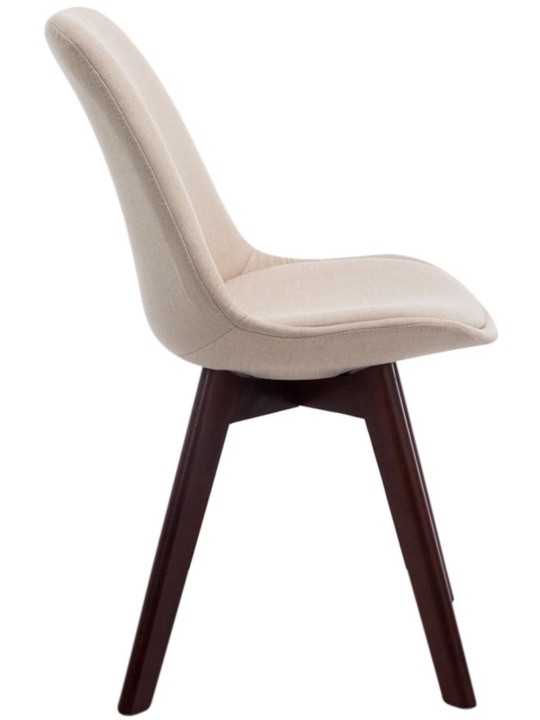 Juego de 4 sillas de visita Borneo V2 tela nogal, crema