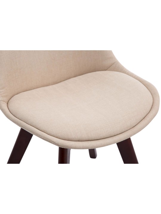 Juego de 4 sillas de visita Borneo V2 tela nogal, crema