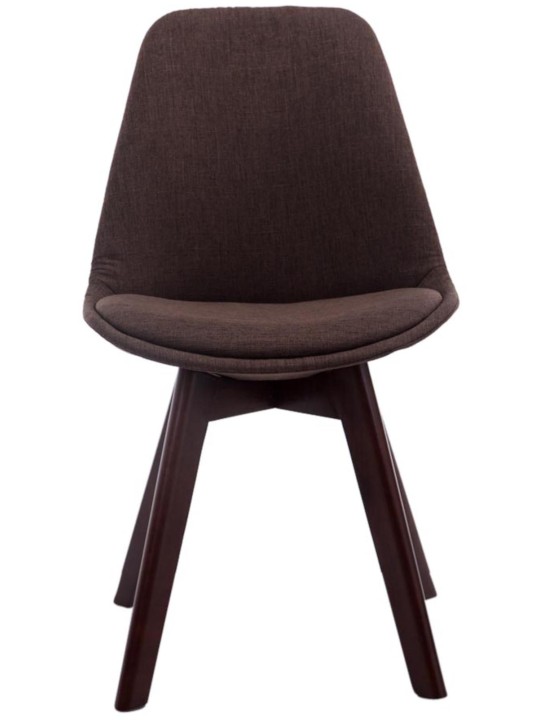 Juego de 4 sillas de visita Borneo V2 tela nogal, marrón