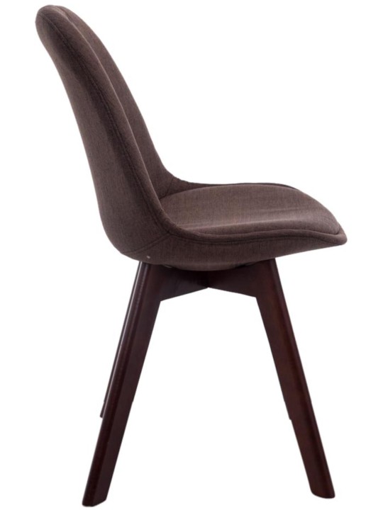 Juego de 4 sillas de visita Borneo V2 tela nogal, marrón