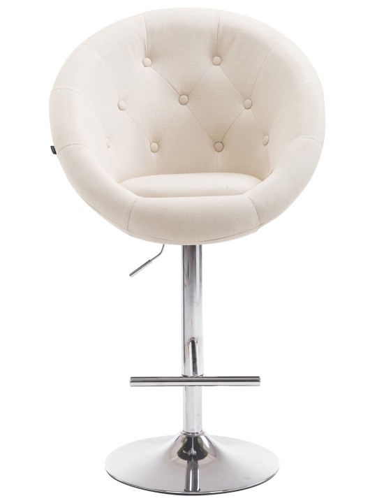 Taburete de bar London V2 tela cromo, crema