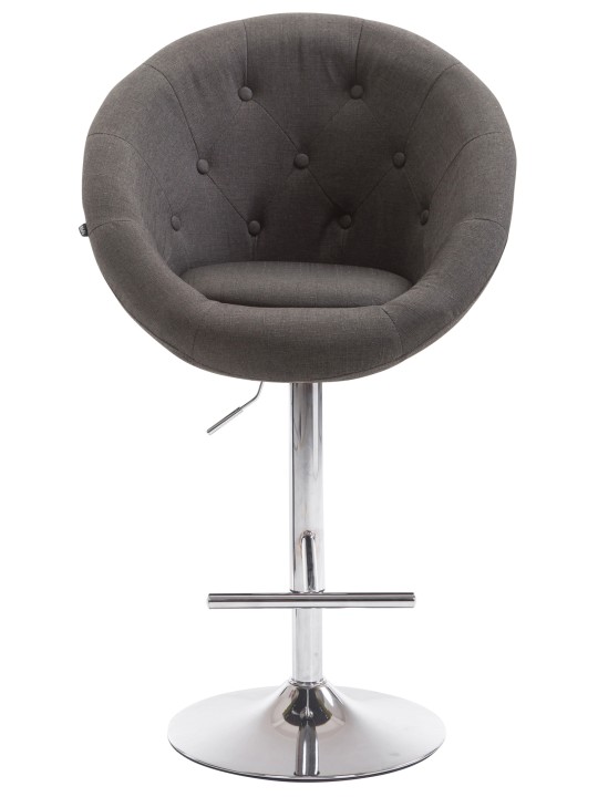 Taburete de bar London V2 tela cromo, gris oscuro