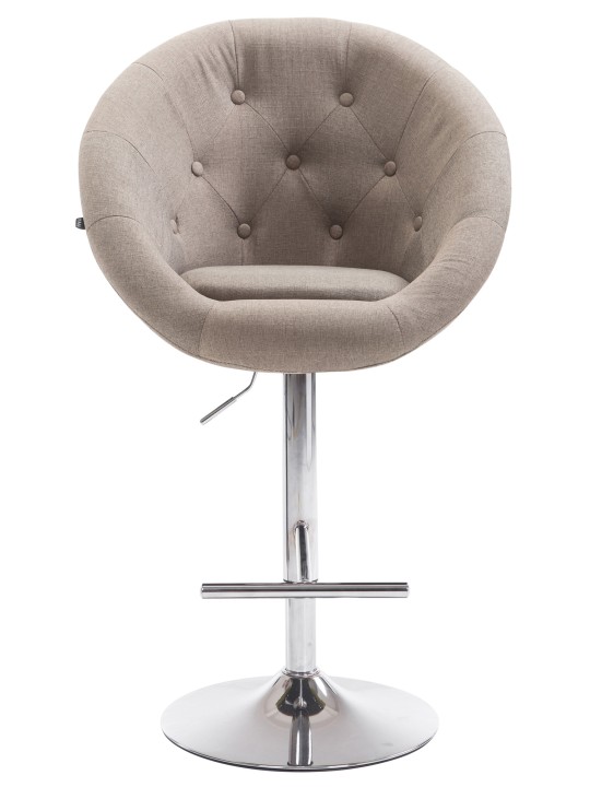 Taburete de bar London V2 tela cromo, taupe