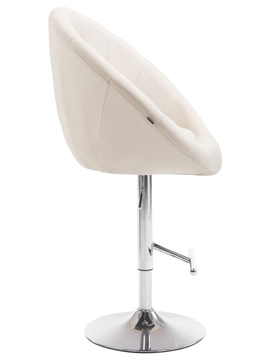 Taburete de bar London V2 tela cromo, crema