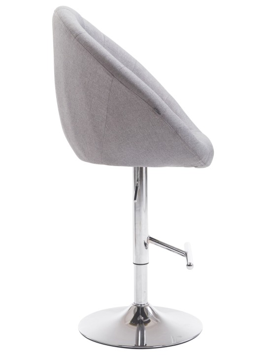 Taburete de bar London V2 tela cromo, gris
