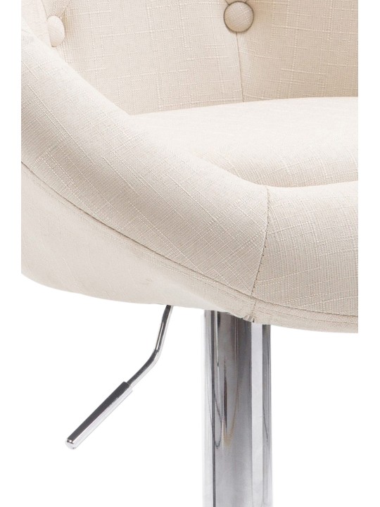 Taburete de bar London V2 tela cromo, crema