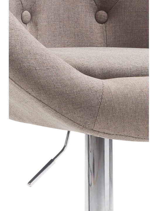 Taburete de bar London V2 tela cromo, taupe