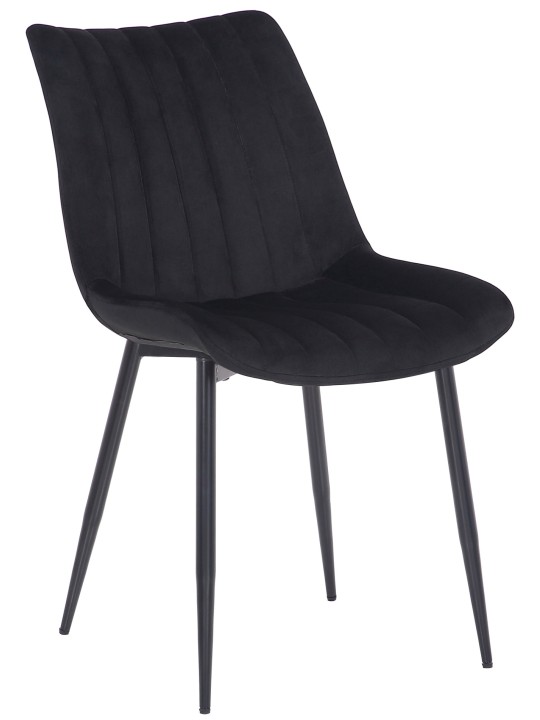 Juego de 2 sillas Rahden terciopelo, negro