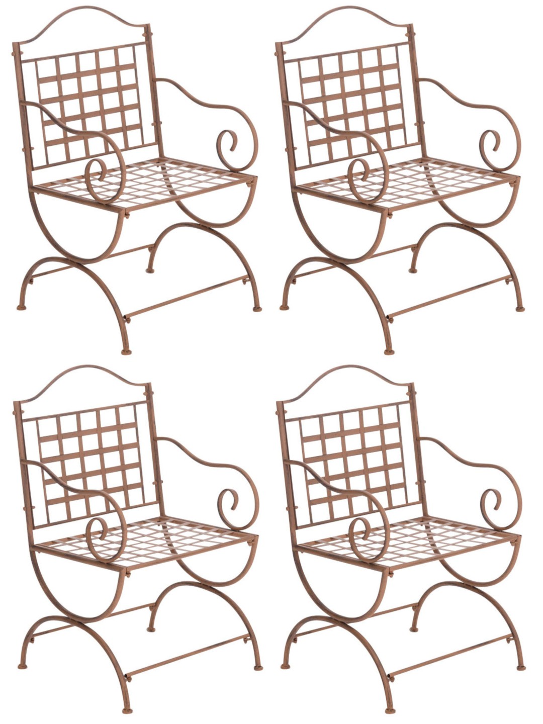 Conjunto de 4 sillas Lotta, marrón antiguo