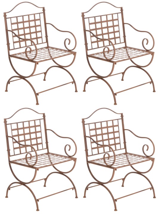 Conjunto de 4 sillas Lotta, marrón antiguo Conjunto de 4 sillas Lotta, marrón antiguo