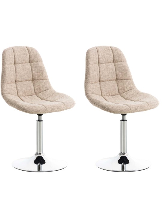 Conjunto de 2 sillas tela Emil, crema