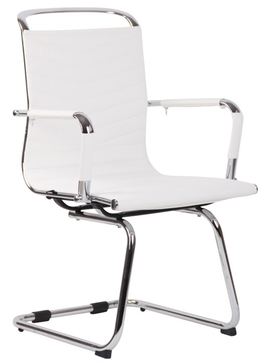 Juego de 2 sillas Burnley de piel sintética, blanco