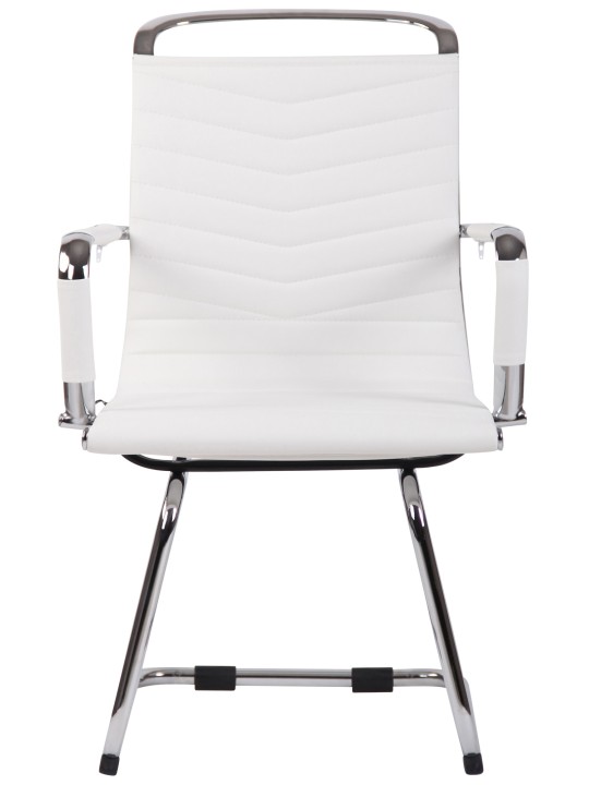 Juego de 2 sillas Burnley de piel sintética, blanco