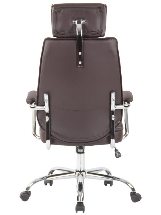 Silla de oficina Rako cuero genuino, marrón