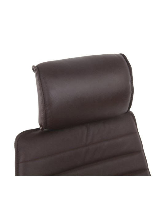 Silla de oficina Rako cuero genuino, marrón