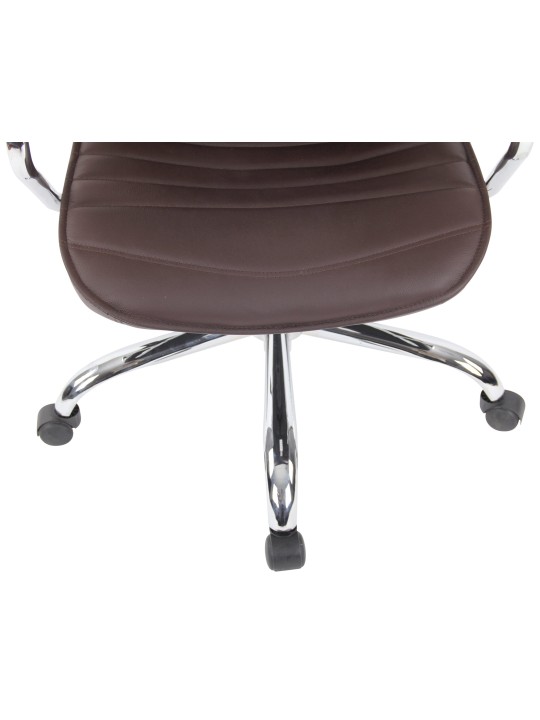 Silla de oficina Rako cuero genuino, marrón