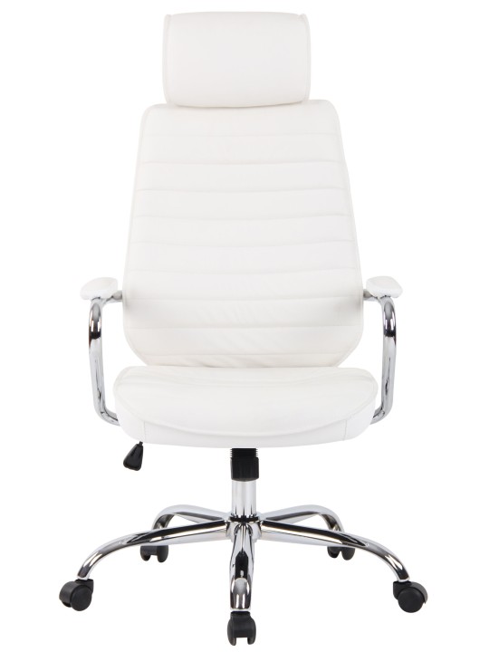 Silla de oficina Rako cuero genuino, blanco Silla de oficina Rako cuero genuino, blanco