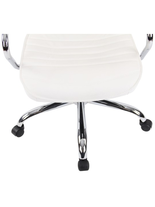 Silla de oficina Rako cuero genuino, blanco Silla de oficina Rako cuero genuino, blanco