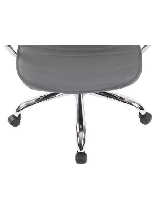 Silla de oficina Rako cuero genuino, gris