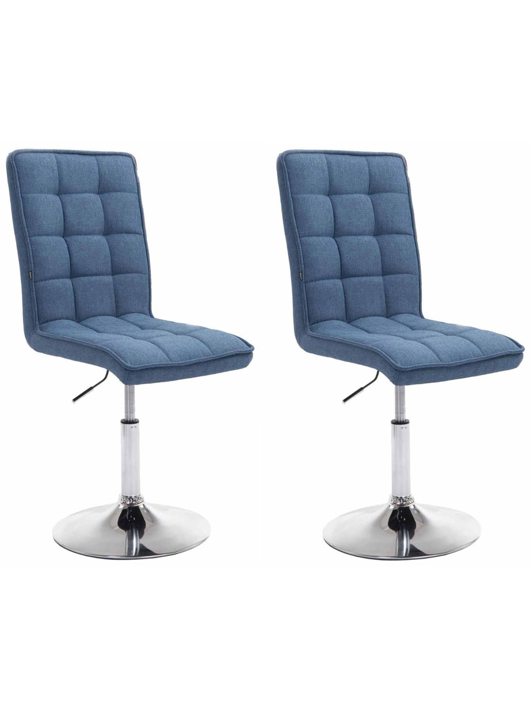 Juego de 2 Sillas de Comedor Tela Pekín V2, azul