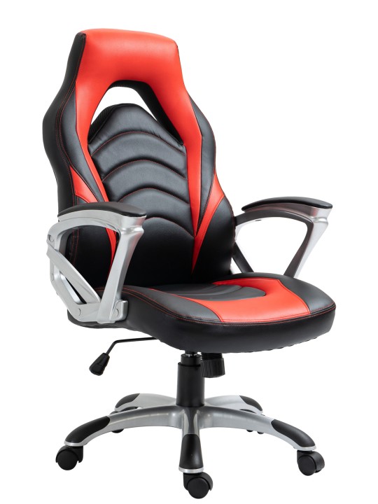 Silla de oficina Foxton piel sintética, negro/rojo Silla de oficina Foxton piel sintética, negro/rojo