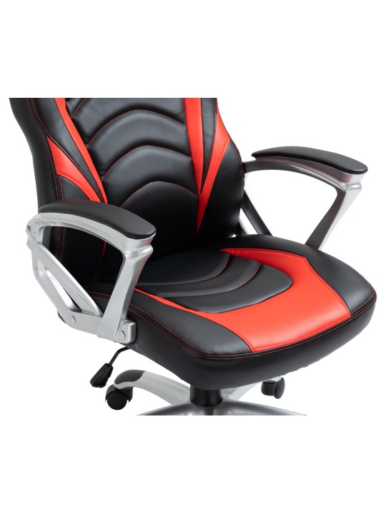 Silla de oficina Foxton piel sintética, negro/rojo Silla de oficina Foxton piel sintética, negro/rojo