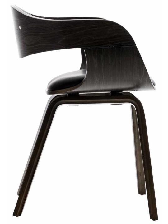 Conjunto de 2 sillas Kingston piel sintética, negro/gris