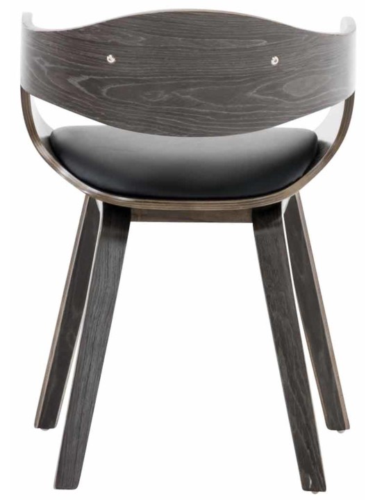 Conjunto de 2 sillas Kingston piel sintética, negro/gris