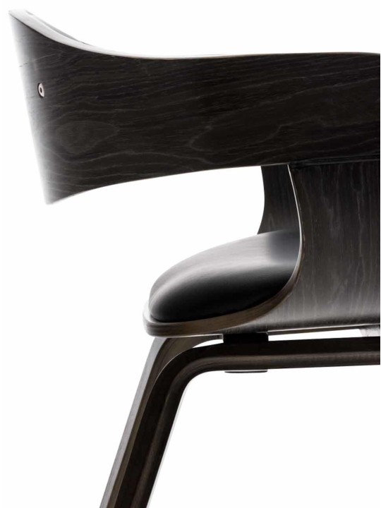 Conjunto de 2 sillas Kingston piel sintética, negro/gris