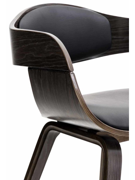 Conjunto de 2 sillas Kingston piel sintética, negro/gris