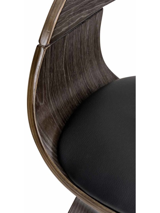 Conjunto de 2 sillas Kingston piel sintética, negro/gris