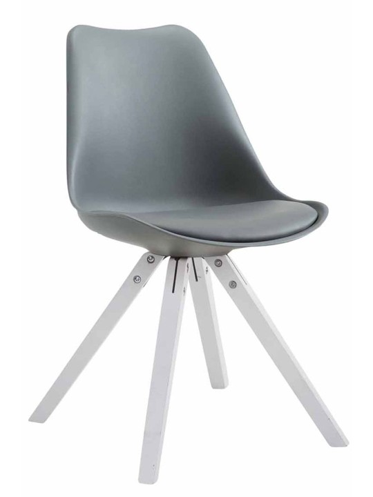 Conjunto de 4 sillas Toulouse polipiel Square, gris