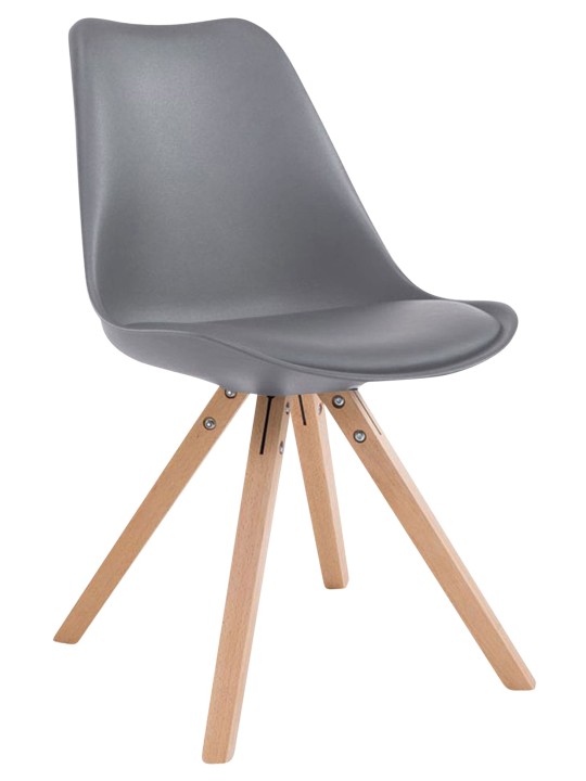 Conjunto de 4 Sillas Toulouse Polipiel Natura Cuadradas, gris