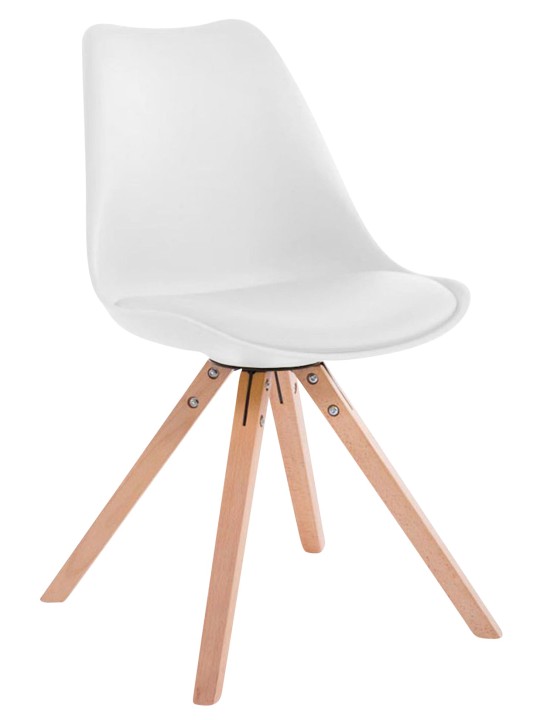 Conjunto de 4 Sillas Toulouse Polipiel Natura Cuadradas, blanco
