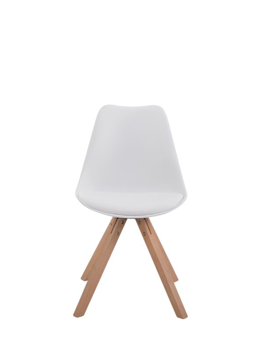 Conjunto de 4 Sillas Toulouse Polipiel Natura Cuadradas, blanco