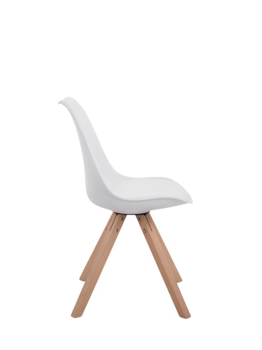 Conjunto de 4 Sillas Toulouse Polipiel Natura Cuadradas, blanco