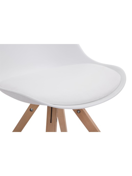 Conjunto de 4 Sillas Toulouse Polipiel Natura Cuadradas, blanco
