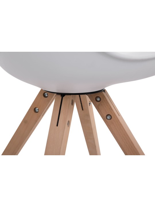 Conjunto de 4 Sillas Toulouse Polipiel Natura Cuadradas, blanco