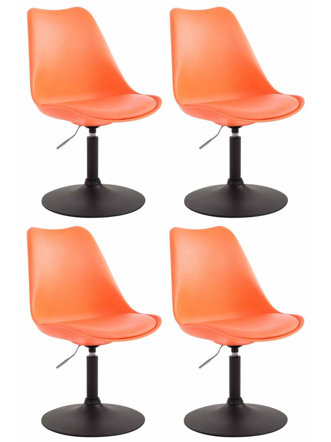 Juego de 4 sillas de comedor Maverick B plástico, naranja