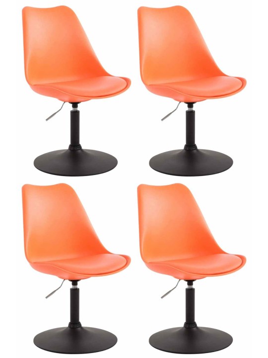 Juego de 4 sillas de comedor Maverick B plástico, naranja Juego de 4 sillas de comedor Maverick B plástico, naranja