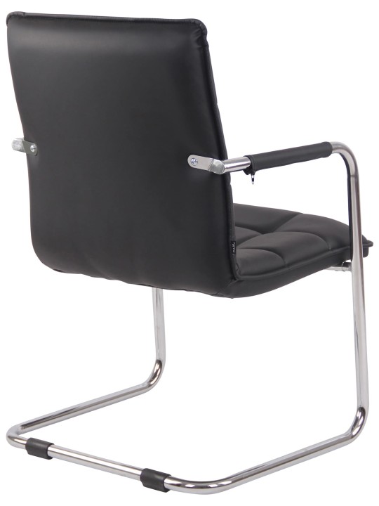 Juego de 2 sillas de visita Gandia polipiel cromada, negro