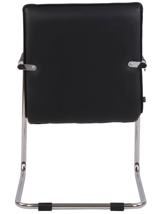 Juego de 2 sillas de visita Gandia polipiel cromada, negro