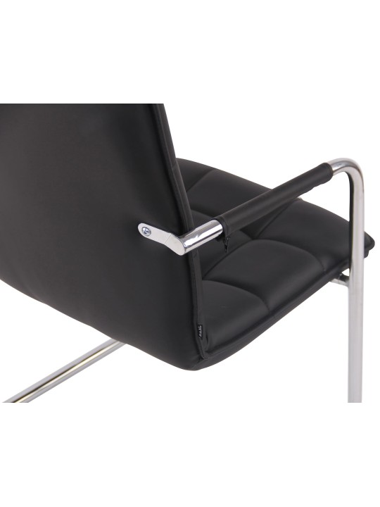 Juego de 2 sillas de visita Gandia polipiel cromada, negro