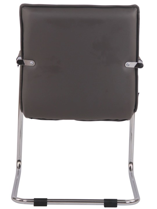 Juego de 2 sillas de visita Gandia polipiel cromada, gris